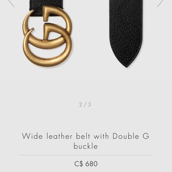 New GUCCI wide leather belt with double GG - Picture 9 of 9
